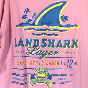 Landshark Lager Pink T Shirt Beer‎ Logo Graphic Tee XL Margaritaville Unisex